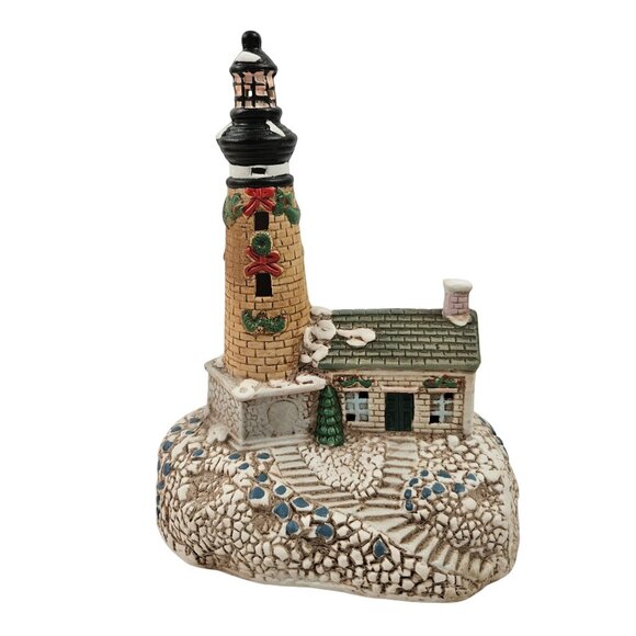 Porcelain Lighthouse Nightlights Ltd Commodities 19645 Vintage Christmas Village - Picture 2 of 9